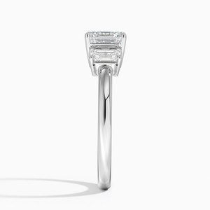 BOJ <b>Ring</b> 067 Asscher Cut 925 <b>Silver</b> Three Stone Halo <b>Solitaire</b> Diamond <b>Ring</b> 2ct D Color VVS1 Moissanite GRA Certified Low Price - Product Image 3
