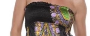 Robe longue élégante d'été bohème en mousseline de soie, col halter, épaules dénudées, noire à imprimé floral, avec poches, respirante, pour la plage - Product Image 2