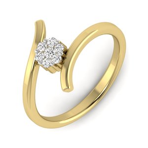 Anillo de Oro Amarillo de 10K con Halo de Diamantes Cultivados en Laboratorio, Joyería de Compromiso y Boda para Mujer - Regalo de Aniversario - Product Image 1