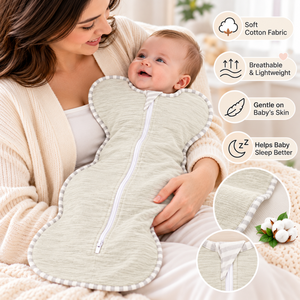 Gigoteuse bébé en coton 1.0 TOG |   Gigoteuse pour nouveau-né |   Vêtements de nuit respirants pour bébé de 8 à 13 livres |   Conception avec fermeture éclair sur le devant - Product Image 4
