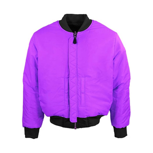 Blouson bomber orange à col côtelé et poignets contrastants, coupe-vent rembourré pour couples, avec logo et design personnalisés - Product Image 5