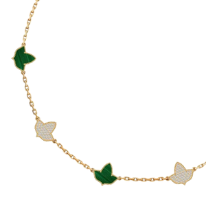 Collar AKA 10 Ivy Malachite Chapado en Oro de 24K para Mujer, Elegante Joyería de Moda con Hoja de Hiedra en Verde y Dorado, Colgante de Lujo - Product Image 6