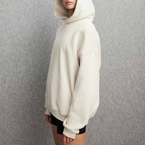 เสื้อฮู้ดโอเวอร์ไซส์ผู้หญิง สีพื้น ผ้าถักนิตติ้ง แขนยาวปกติ สวมใส่สบายๆ สำหรับฤดูใบไม้ร่วง พร้อมพิมพ์โลโก้ตามสั่งด้านหน้า - Product Image 5
