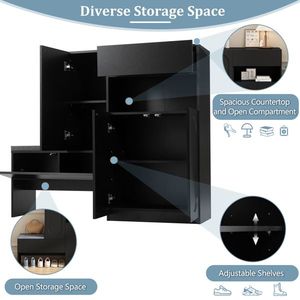 On TREND 2-in-1 Modern <b>Shoe</b> Rack with Soft Cushion Elegant <b>Storage</b> Bench and Arched Doors Rebound Devices for Versatile Use - Product Image 6