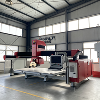 Machine de gravure et de découpe CNC 5 axes GANGER pour marbre et pierre, polissage des bords, fraisage, découpe avec moteur et engine de 29 kW