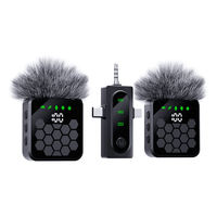 Microphone sans fil portable mini 3 en 1 à clipser, longue autonomie de la batterie pour iPhone, Android, caméra, vlogging