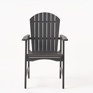 Set di 2 sedie da pranzo Adirondack per esterni, resistenti alle intemperie, con finitura grigio scuro, realizzate in legno di acacia - Product Image 6