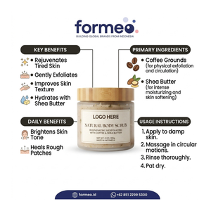 Exfoliante Corporal de Azúcar de Marca Privada OEM, Hidratante, Nutritivo, Iluminador, Suavizante, Natural, Vegano, Limpieza Suave - Product Image 1