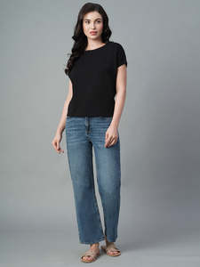 Camiseta Corta de Moda 2025 con Hombros Caídos - Camiseta de Mujer de Corte Holgado y Largo Corto - Product Image 4