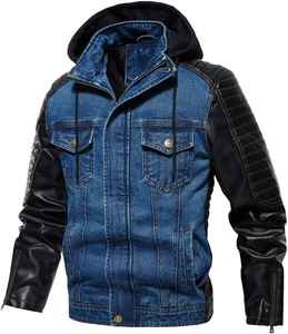 Veste en jean d'hiver pour homme, décontractée, col montant, design réversible, séchage rapide, respirante, multi-poches, service OEM - Product Image 2
