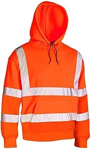 Sudadera de Seguridad de Alta Visibilidad con Tiras Reflectantes y Múltiples Bolsillos con Cremallera, Sudadera de Trabajo de Alta Visibilidad - Product Image 5