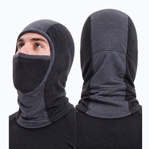 Masque de ski en polaire noir pour homme, style tendance, couvre-visage complet, thermique, coupe-vent, capuche, sports de plein air, masque de moto - Product Image 4