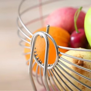 Hot Selling Made in India Silver Metal Fruit <b>Basket</b> Kitchen <b>Large</b> 3 Tier Bowl for Holding Fresh Fruits and Vegetables Counter - Product Image 5