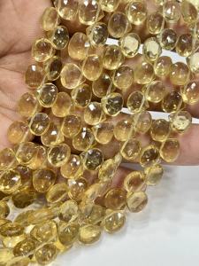 Cuentas facetadas de cuarzo natural AAA en forma de corazón, tamaño 6-7 mm aprox. Cadena de 8 Pulgadas - Product Image 3