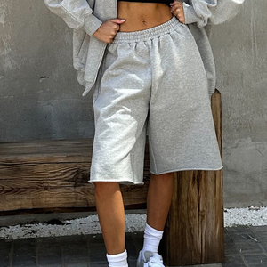 Pantalones Cortos Deportivos de Poliéster para Hombre, Pantalones Cortos de Verano con Cintura Elástica, Holgados, Sólidos, hasta la Rodilla - Product Image 2