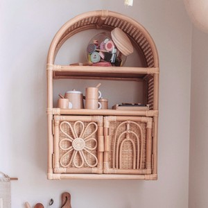 Meilleur fournisseur d'étagères en rotin naturel pour livres à domicile, étagère à livres avec porte, armoire, prix compétitif - Product Image 1