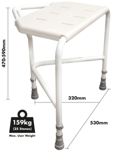 <b>Height</b> <b>Adjustable</b> Corner Shower <b>Stool</b> with Anti-Slip Feet & Drainage Holes -Bath Chair for Elderly, Disabled & Pregnant Users - Product Image 2