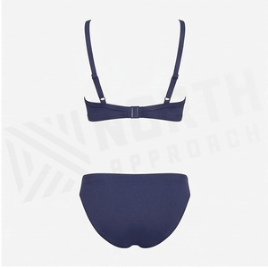 Ensemble de yoga 2 pièces imprimé papillon bleu avec finition dorée, body à col en V profond et jupe portefeuille longueur genou - Product Image 2
