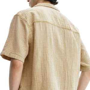 Camisa de Muselina de Manga Corta para Hombre, Corte Holgado, Ligera, Transpirable, Casual, con Botones al Frente, para Verano, Playa, Vacaciones, Uso Diario - Product Image 5