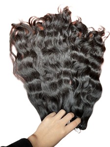 Cheveux humains naturels indiens bruts ondulés de 18 pouces, provenant d'un seul donneur, noir brun naturel - Product Image 2