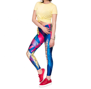 Leggings et hauts de yoga pour femmes, taille XL, vêtements de sport en spandex avec impression par sublimation, vêtements de fitness pour femmes, 100% coton - Product Image 4