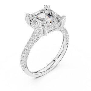 Elegante anillo solitario de oro blanco con diamantes de corte Asscher cultivados en laboratorio, certificado GRA, anillo de lujo para compromiso o aniversario. - Product Image 4