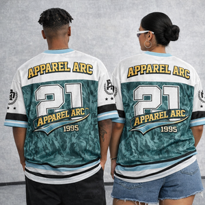 Expédition rapide Maillot de football en mesh surdimensionné unisexe Streetwear Col en V T-shirt de sport respirant avec impression de numéro Vente en gros - Product Image 1