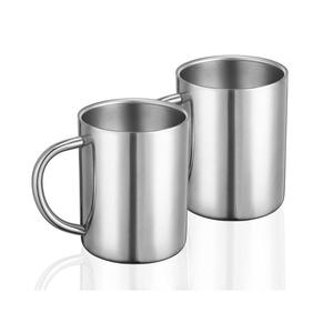 Tazas de café de acero inoxidable de pared simple, elegantes, con acabado pulido espejo y mate. - Product Image 2