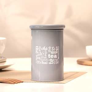Top Quality <b>Grey</b> Coffee <b>Storage</b> Jar Round Airtight Container Minimalist Design for Kitchen Food <b>Storage</b> 1-3L Capacity - Product Image 1