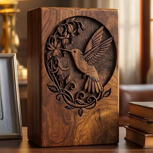 Custom Engraved Wooden Keepsake Urn Luxury Wooden Pet Urn for <b>Dog</b> Ashes Modern Minimalist Wooden Cremation <b>Box</b> by AYAANS - Product Image 4