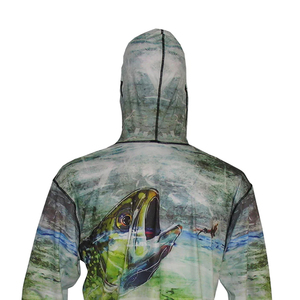 Custom Digital <b>Print</b> Quick Dry UPF 50 100% Polyester Men's Fishing Hoodie Logo Professional Fishing Teams Outdoor Adults - Product Image 5