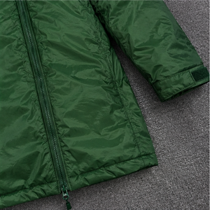<b>Men</b> <b>Long</b> Hooded Puffer Jacket Waterproof Solid Green Polyester Winter <b>Coat</b> Casual Style Zipper Closure Thick Insulated Outerwe - Product Image 4