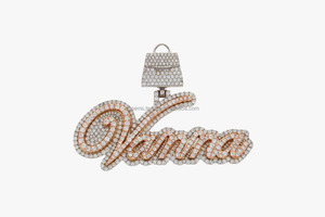 RB Gems Personnalisé 925 Argent VVS Moissanite Pendentif Glacé Or Rose Placage Hip Hop Style Fine Jewelry Diamant Main Laiton Matériel - Product Image 4