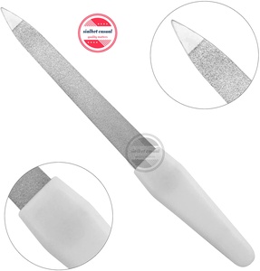 Lot de 2 limes à ongles diamantées 8 "double face avec manche en plastique limes à ongles en métal podiatrie inst - Product Image 4