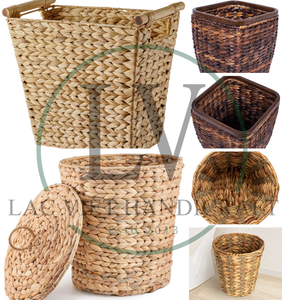 Venta al por mayor cesta de Jacinto natural tejida a mano cesta de almacenamiento de jacinto de agua para lavandería juguetes plantas decoración del hogar organizador - Product Image 5