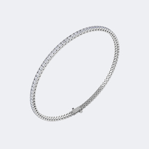 2.00CTW Lab Grown Round Prong-<b>Set</b> Diamond <b>Gold</b> Plated Luxury Tennis Bracelet - Product Image 6