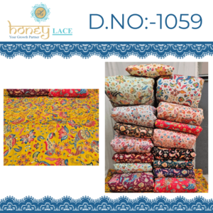 Tissu crêpe naturel HONEY LACE de haute qualité, non tissé, tricoté chaîne, poids moyen, polyester/nylon/métallique, avec motifs floraux/perles, pour mariage - Product Image 3