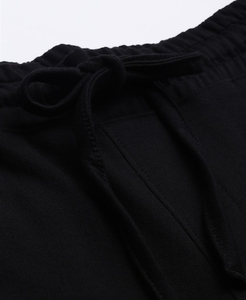 Pantalon de survêtement en molleton de coton noir respirant pour homme avec taille élastique et cordon de serrage, décontracté, pour l'hiver - Product Image 6