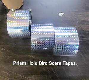 Cinta Repelente para Pájaros de Plástico Sólido con Diseño de Diamante Prismático, 2 Pulgadas x 46 m, para Jardines (Paquete de 6, Plateado) - Product Image 3