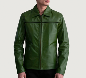100% Genuine <b>Sheepskin</b> Leather Bomber <b>Jacket</b> for Men High Street Style Winter <b>Jacket</b> Zipper Closure Custom Colors Logo High - Product Image 3