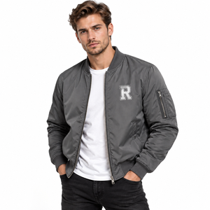 Herren Bomberjacke mit individuellem Logodruck, winddicht, mit Reißverschluss, Stehkragen, lässige Herbstjacke, leichte MA1 Fliegerjacke - Product Image 2