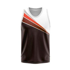 Camiseta sin Mangas a Rayas Azules y Blancas para Hombre, Cuello Redondo, Secado Rápido, Deportiva, Tejida en Poliéster, Ropa Deportiva - Product Image 4