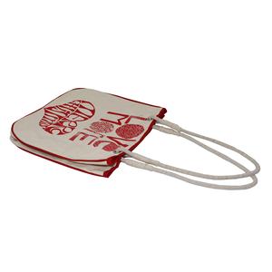 Bolsos de mano de moda para mujer con estilo con ribete lateral y superior, bolso de mano de lona con asa de cuerda de algodón - Product Image 5