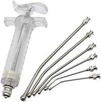 Seringue d'alimentation vétérinaire pour oiseaux, bébés oiseaux, perroquets, bétail, double seringue réutilisable, 6 tubes de sonoration courbés (20 ml) par Pentax