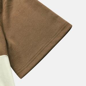 Nueva Camiseta de Tres Colores de 180 GSM para Hombre, Mezcla de Algodón, Multicapa, Lisa, Informal, para Verano, en Marrón, Crema y Verde - Product Image 6