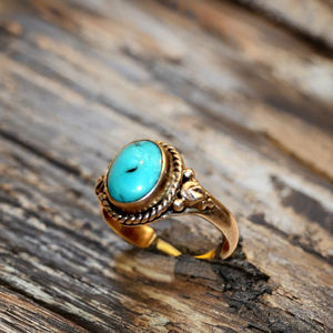 Precio al por mayor hecho a mano turquesa natural anillo gran oferta joyería de moda para mujer regalo personalizado fiesta plata 925 banda OEM - Product Image 1