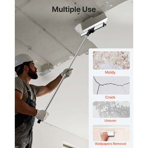 Set di Lame per Rasatura in Alluminio per Edilizia Europea, in Acciaio Inossidabile, con Lame da 10, 24, 32 Pollici e Prolunga da 35, 78 Pollici per Intonaco - Product Image 5