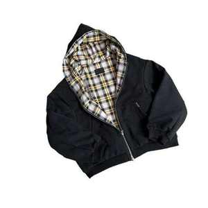 Custom Men's Winter Heavyweight 210g Fleece Zipper-Up Reversible Oversized Boxy Hoodie with Color Blocking Embroidered Applique - Product Image 4