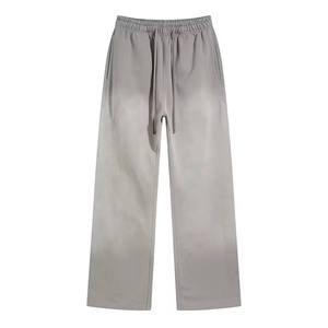 360G Spray Dyed Distressed Lightweight Canvas Mid Drawstring Closure <b>Men's</b> Long <b>Pants</b> Faded Wash Vintage Casual Trousers Unisex - Product Image 4