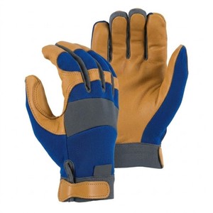 ถุงมือช่างถุงมือนิรภัยข้อมือหนังสังเคราะห์สูงผ้าสแปนเด็กซ์ปรับได้ - Product Image 5